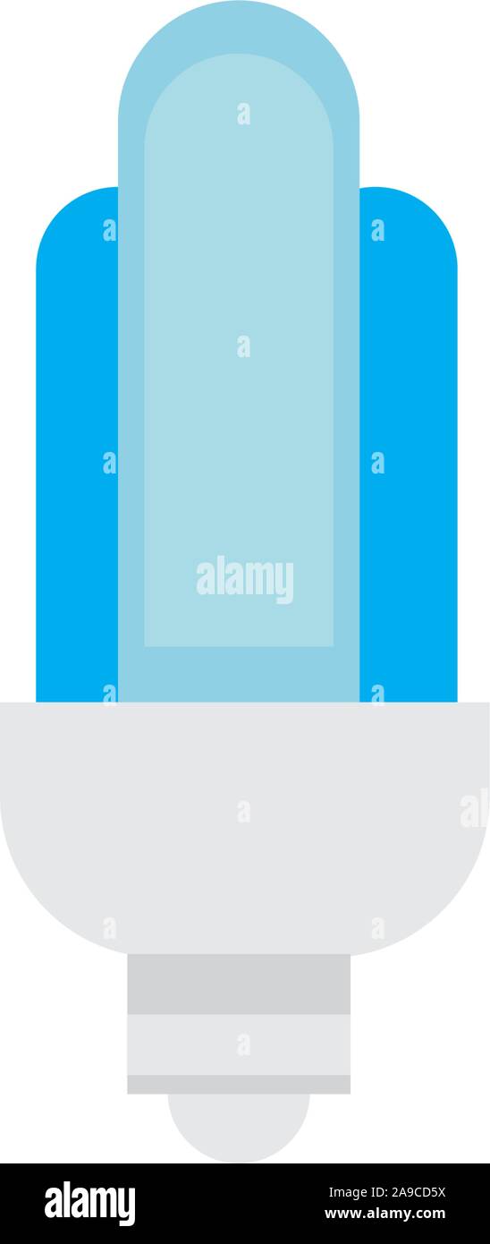 blue bulb led energy electricity light flat icon vector illustration ...