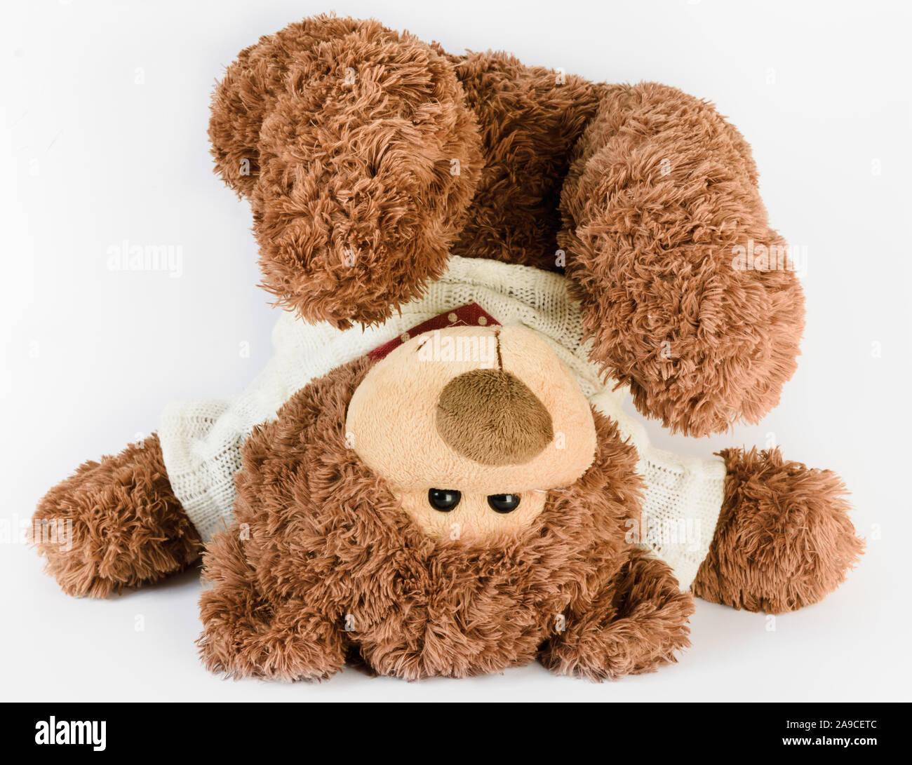 children's soft toy - teddy bear, close-up, isolated Stock Photo