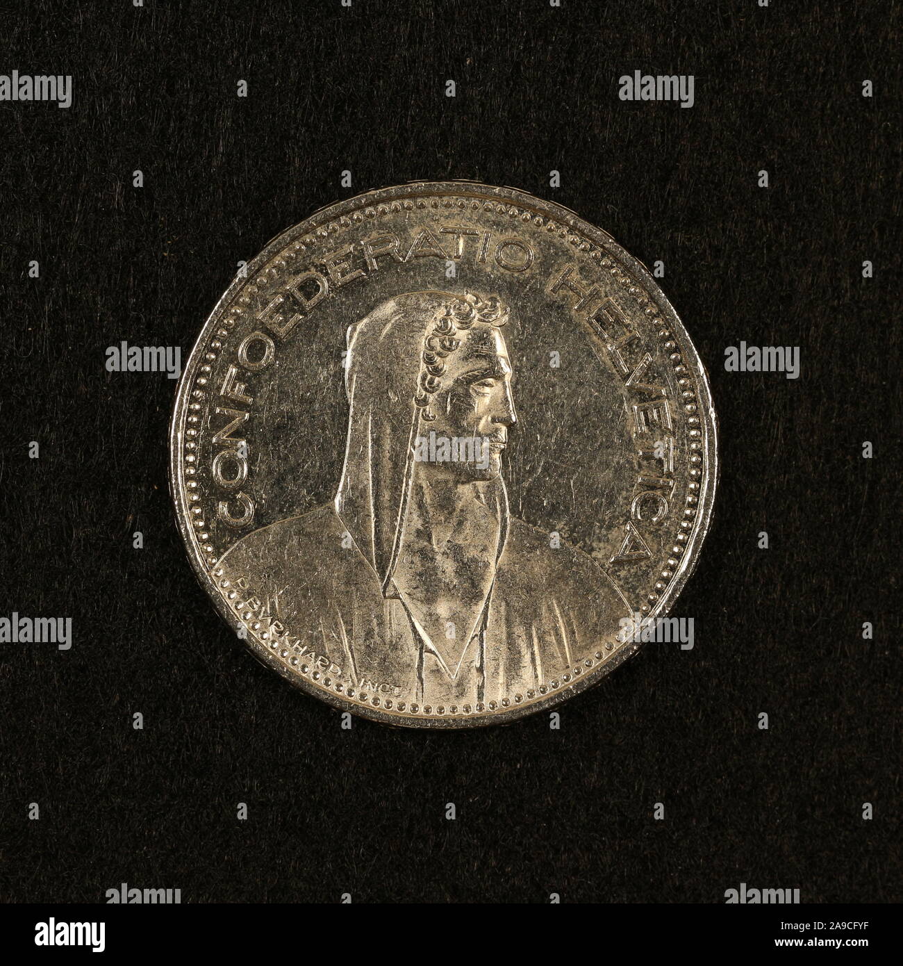 Rückseite einer Schweizerischen 5 Franken Münze Stock Photo