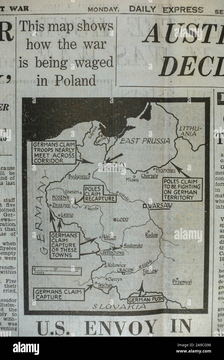 Map of poland 1940s hi-res stock photography and images - Alamy