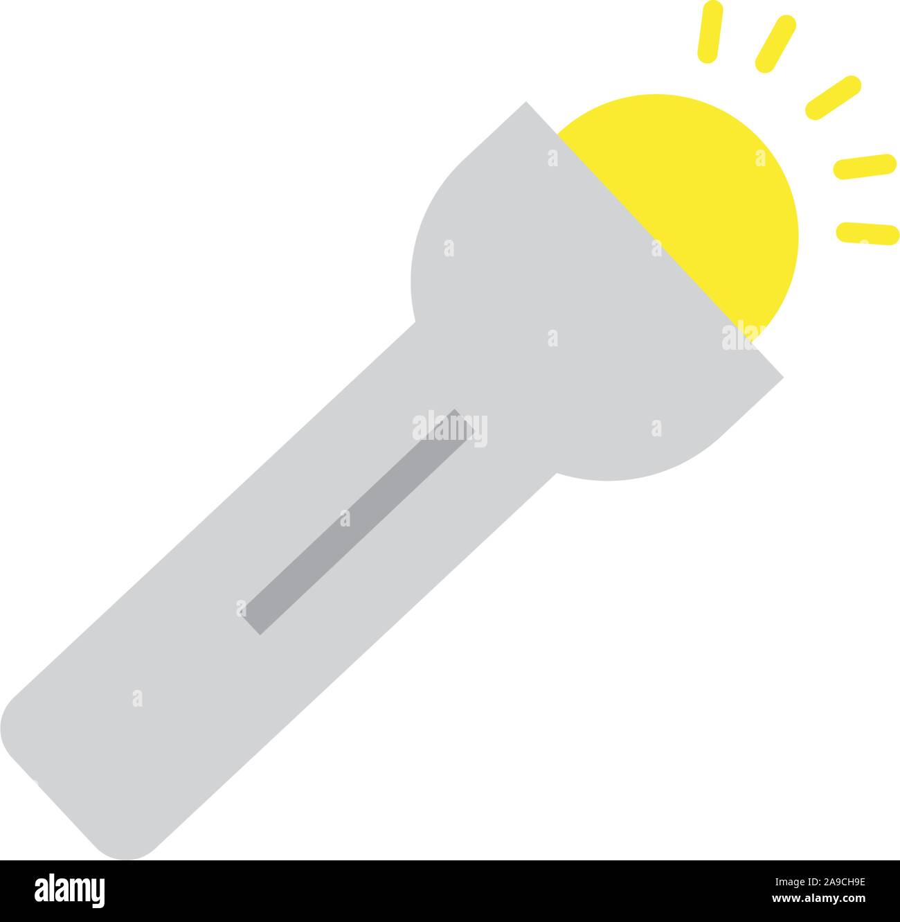 flashlight bulb energy electricity light flat icon vector illustration