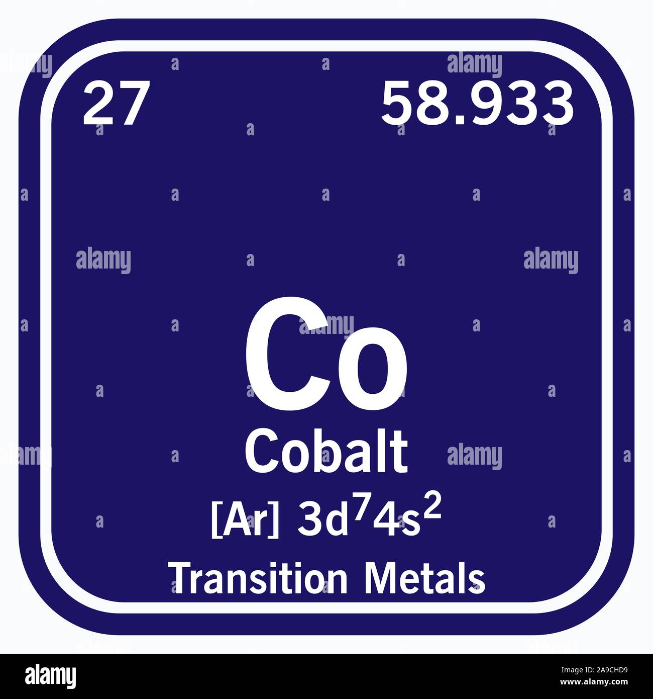 Cobalt Periodic Table of the Elements Vector illustration eps 10. Stock Vector
