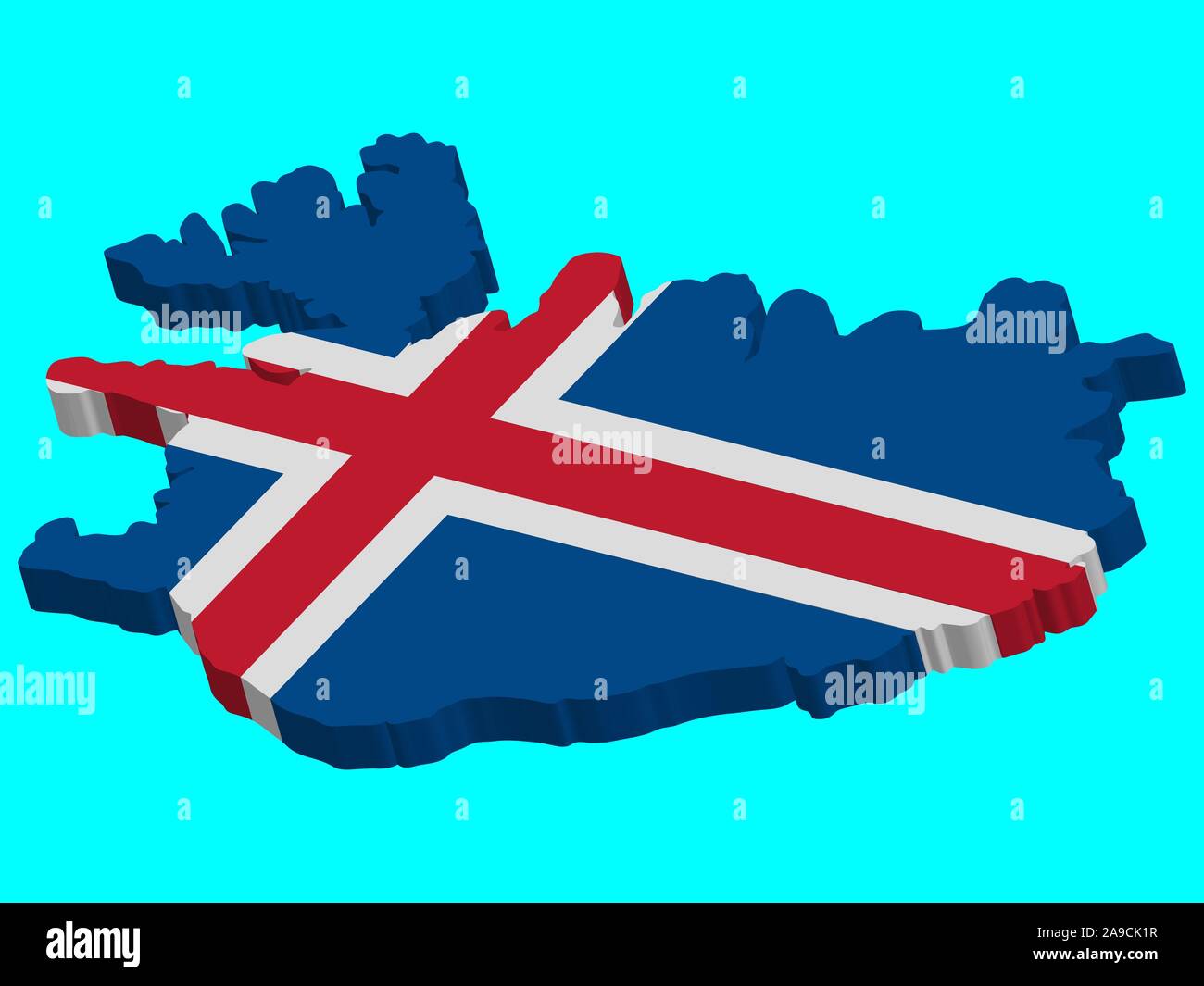3D Iceland Map Flag Vector illustration Eps 10 Stock Vector Image & Art ...
