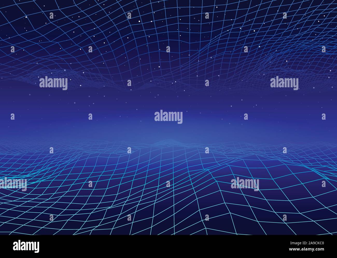 Retro neon background with 80s styled laser grid and stars Stock Vector ...