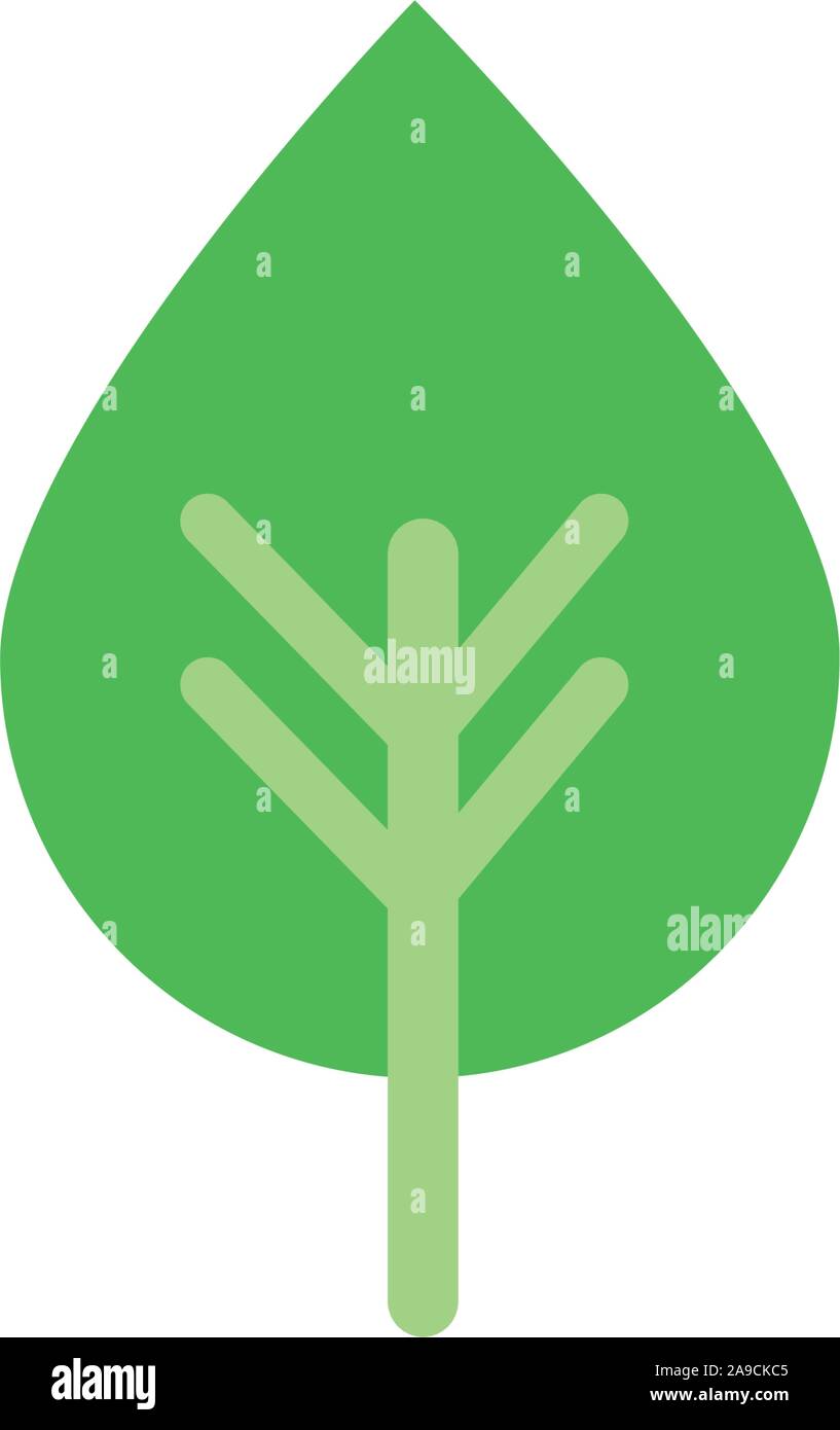 green foliage nature leaf icon flat vector illustration Stock Vector ...