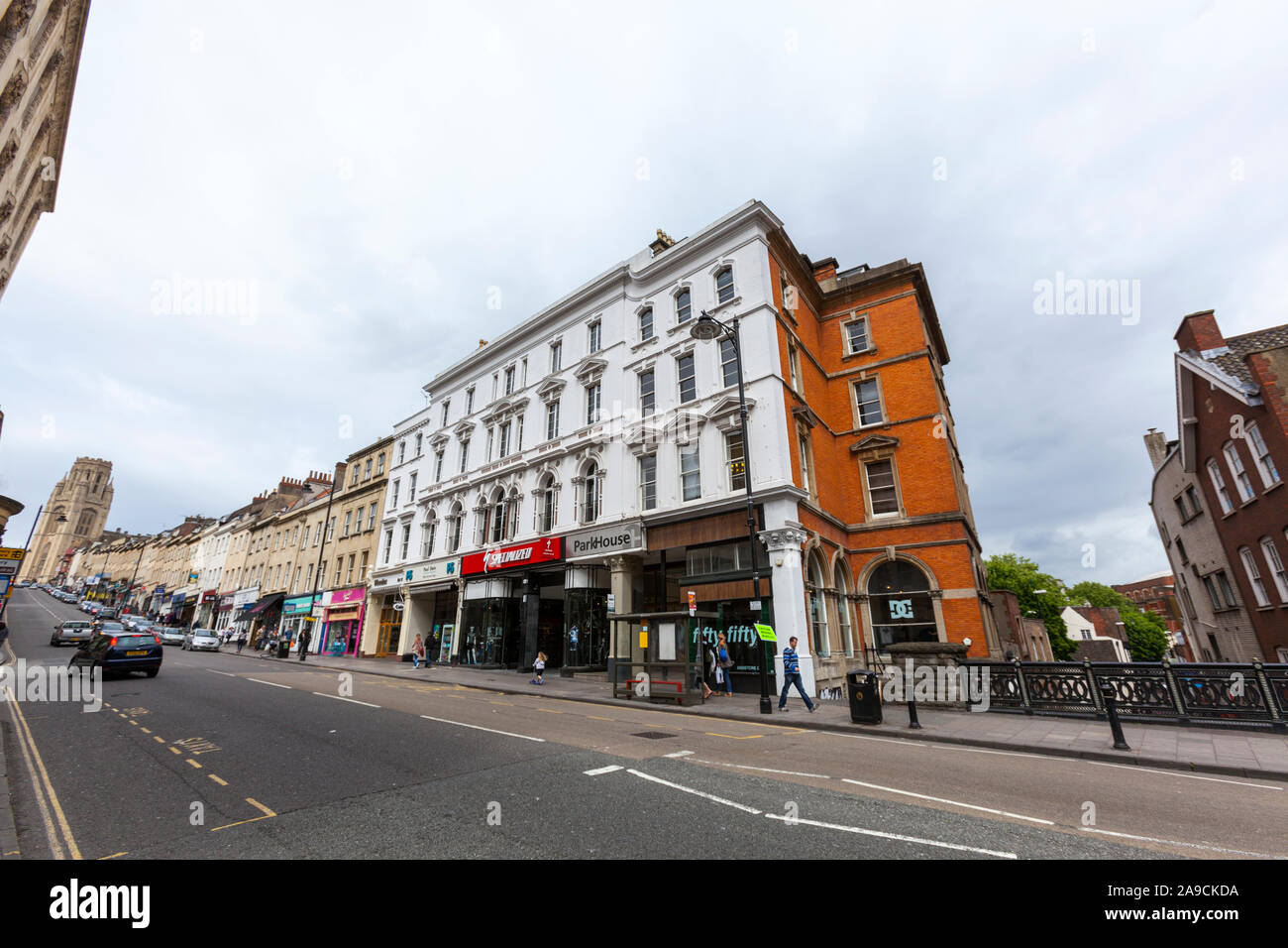 Wills Memorial Building Tower view from Park St, Bristol, England, UK
