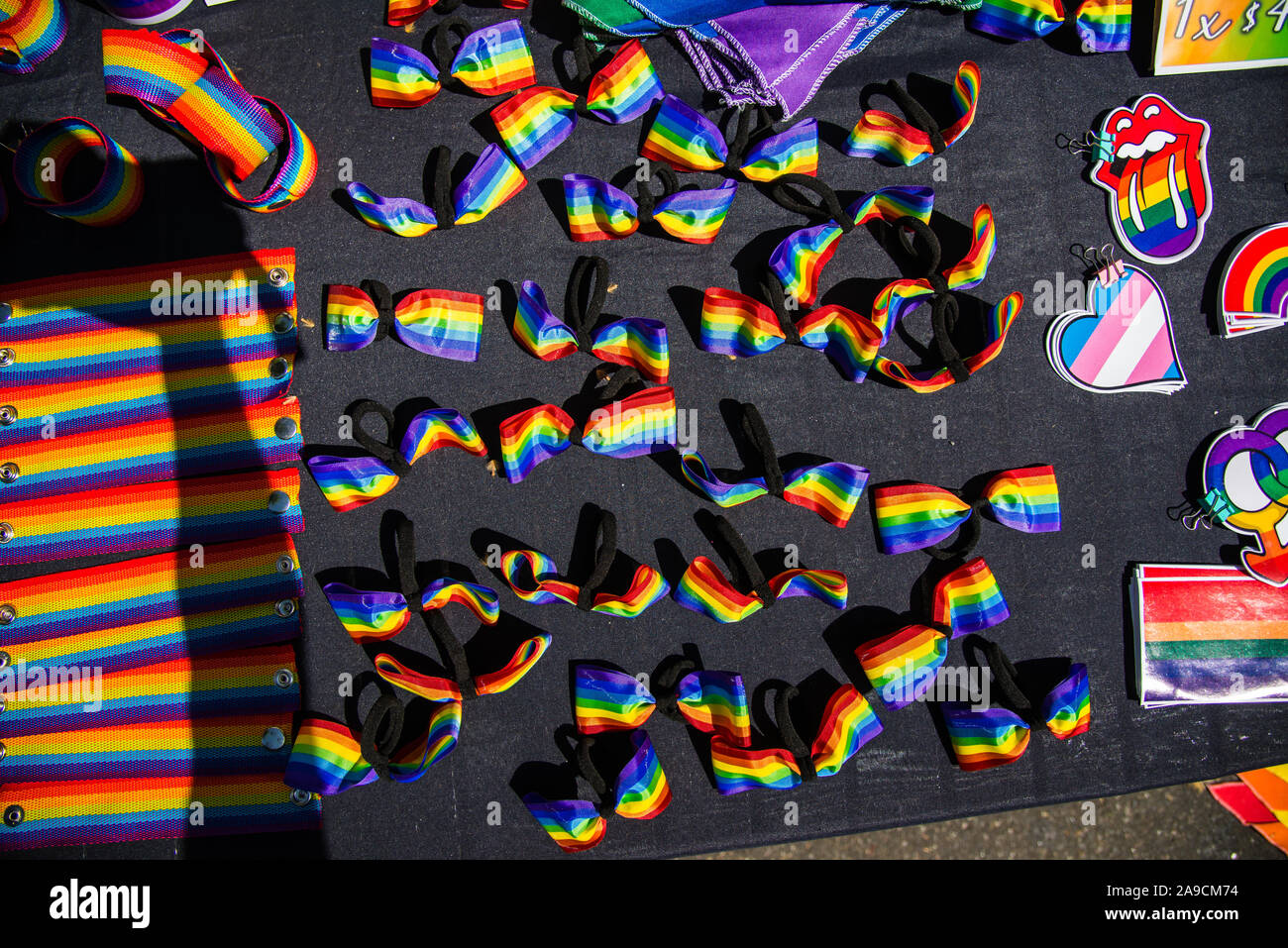 Buenos Aires, Argentina - November 2, 2019: Souvenirs at Buenos Aires Pride Day Stock Photo