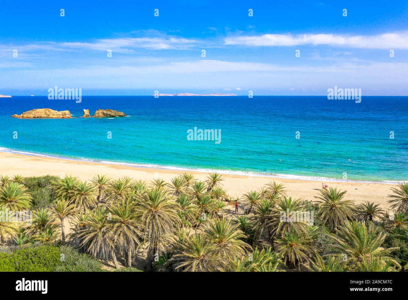 Scenic Landscape Of Palm Trees, Turquoise Water And Tropical Beach, Vai ...