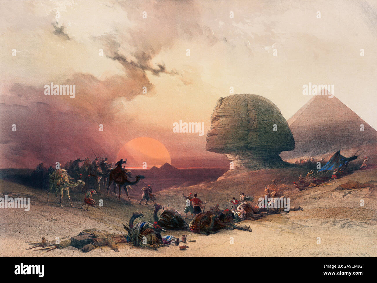 Approach of the simoom Desert of Gizeh illustration by David Roberts ...