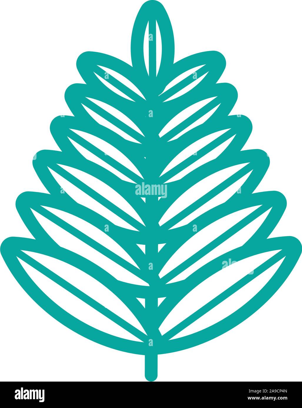 branch foliage nature leaf icon line green vector illustration Stock ...