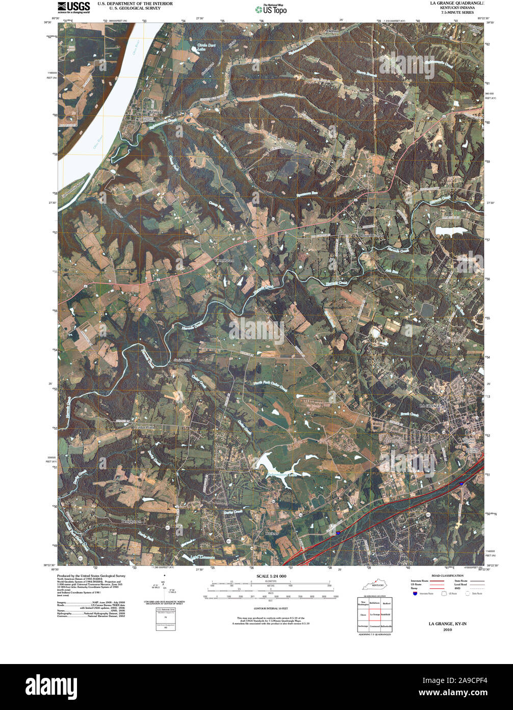 La grange kentucky map hi-res stock photography and images - Alamy
