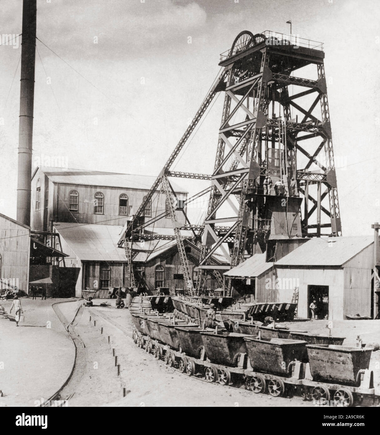 Hoisting machine at diamond mine, Kimberley, South Africa Stock Photo