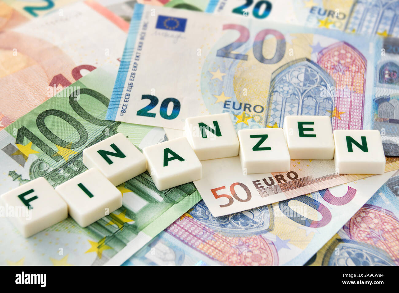 German Finances and euro banknotes Stock Photo
