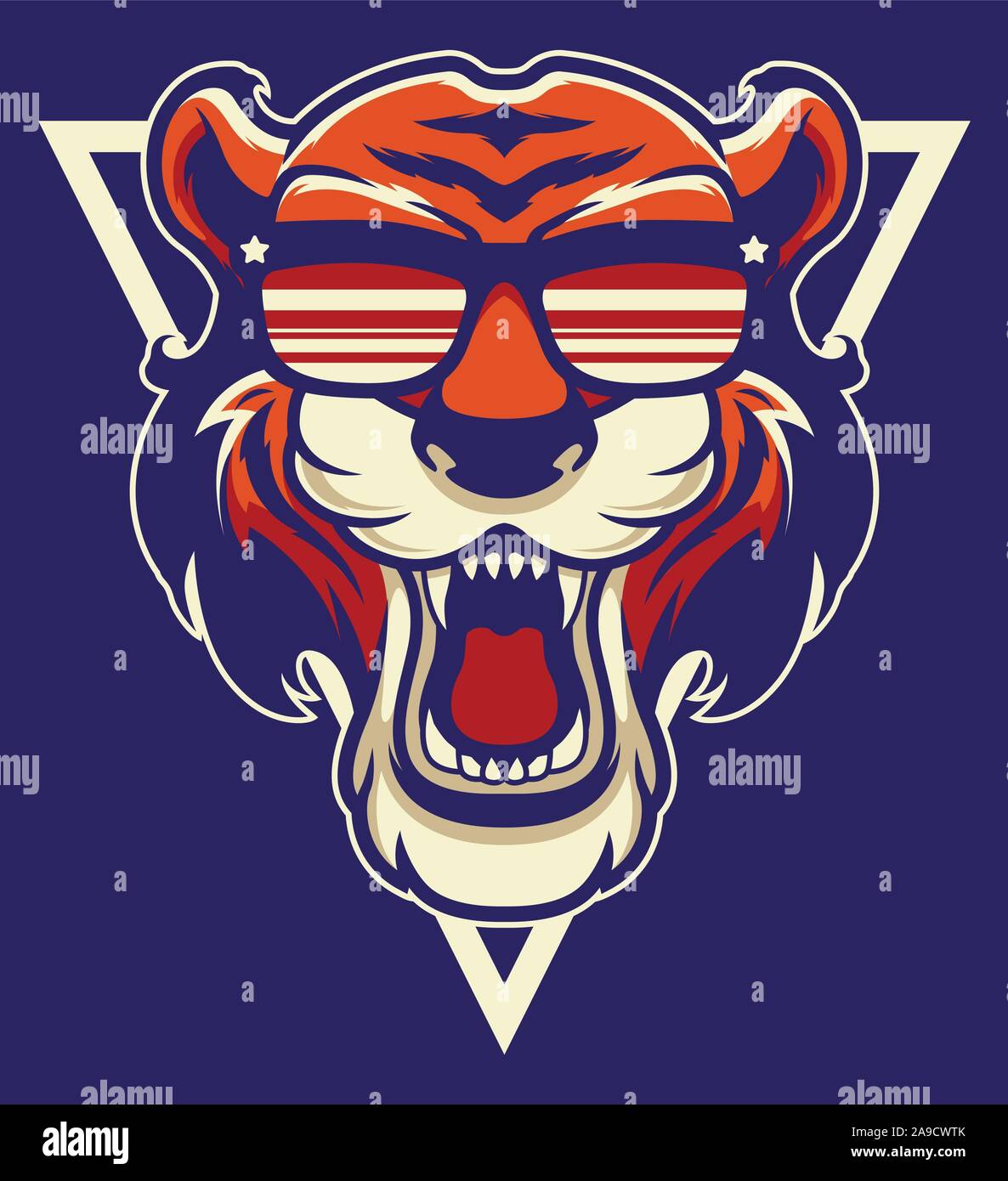 Cool Tiger Mascot Stock Vector