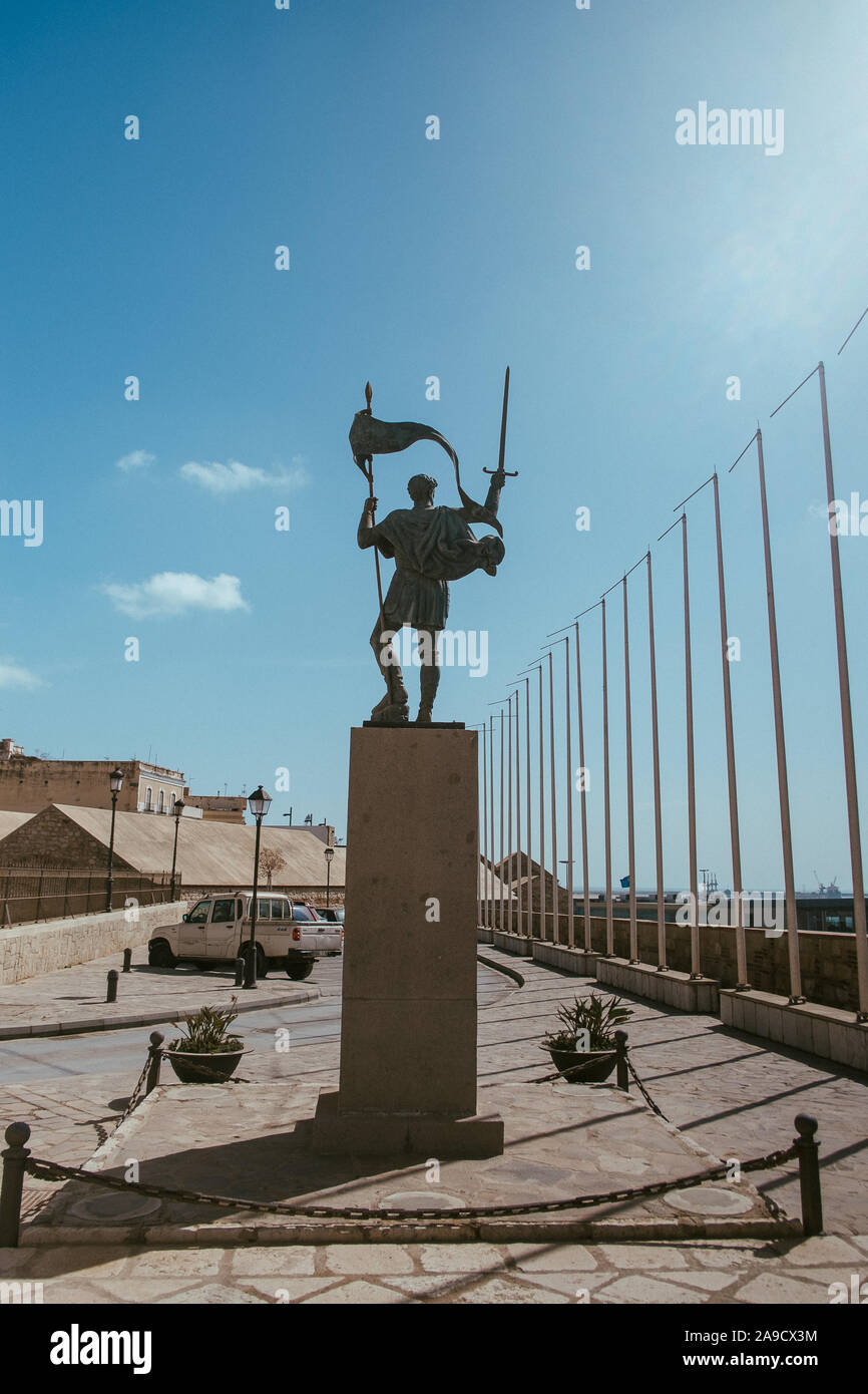Statue in the Spanish exclave Melilla, Stock Photo