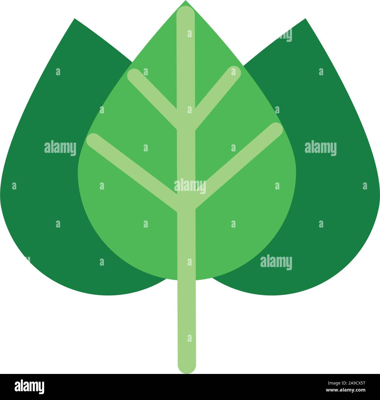 green foliage nature leaf icon flat vector illustration Stock Vector ...