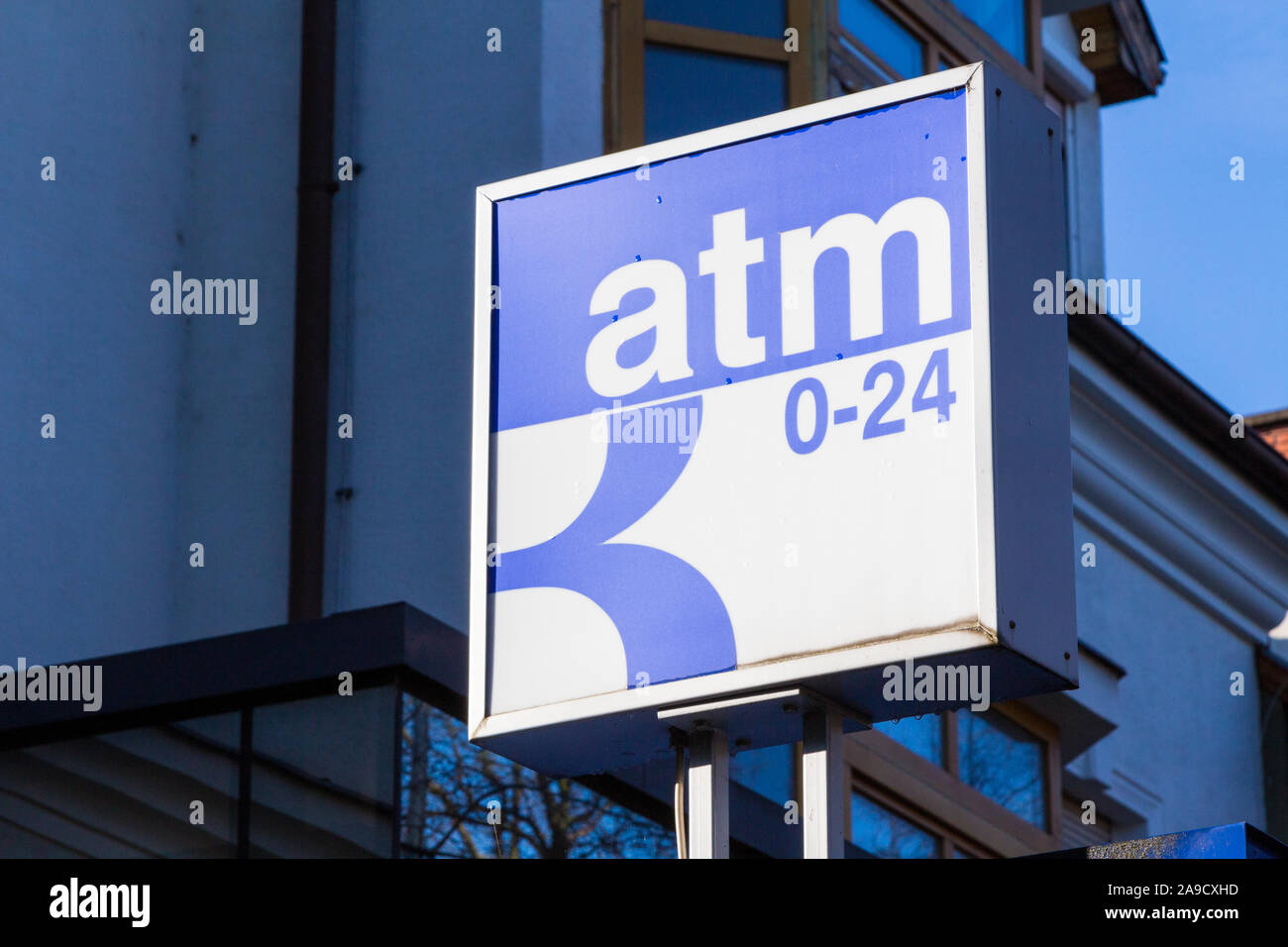 Atm 0 24 Sign Logo Of Sopron Bank Burgenland Sopron Hungary Stock Photo Alamy
