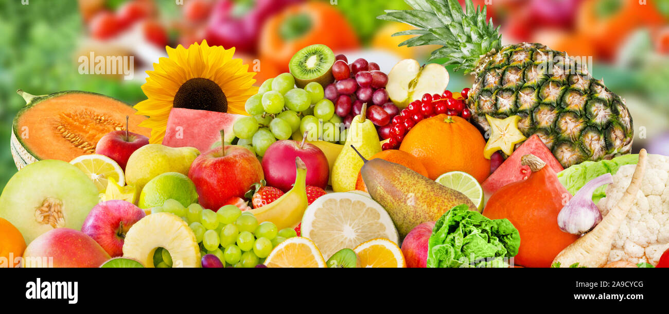 Selection of fruits and vegetables Stock Photo