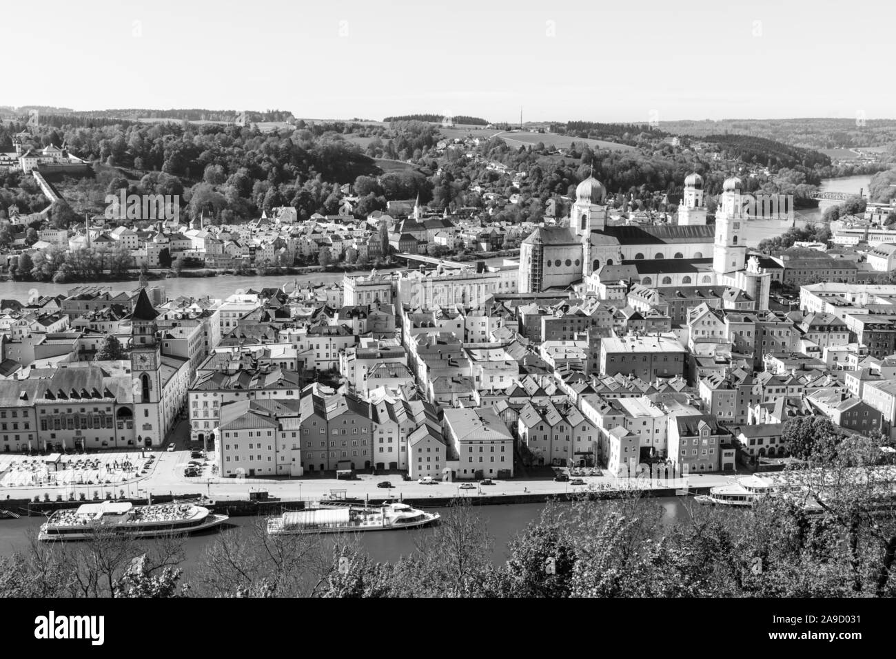 View from a lookout on the Old Town of Passau Stock Photo
