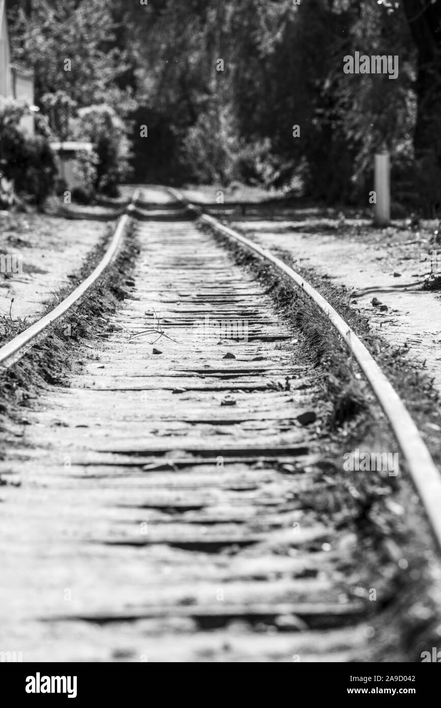 Railroad tracks, railway track Stock Photo Alamy