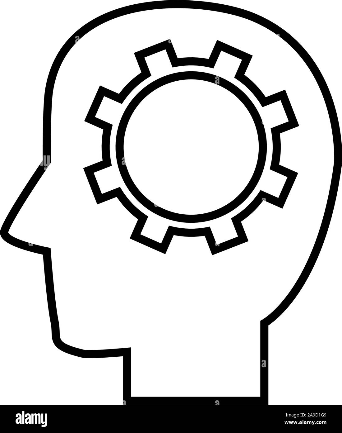 head brain gear solution idea icon line style illustration Stock Vector ...