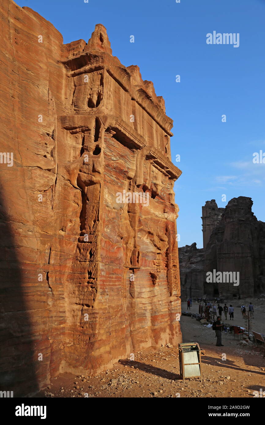 Street of Facades, Petra, Wadi Musa, Ma'an Governorate, Jordan, Middle East Stock Photo
