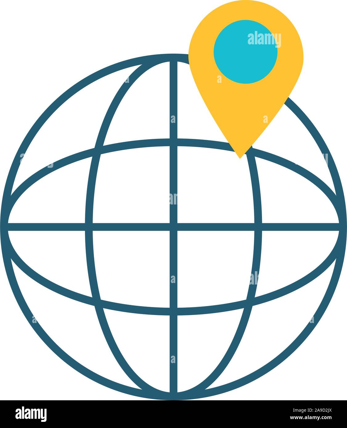 sphere planet browser with pin location Stock Vector Image & Art - Alamy