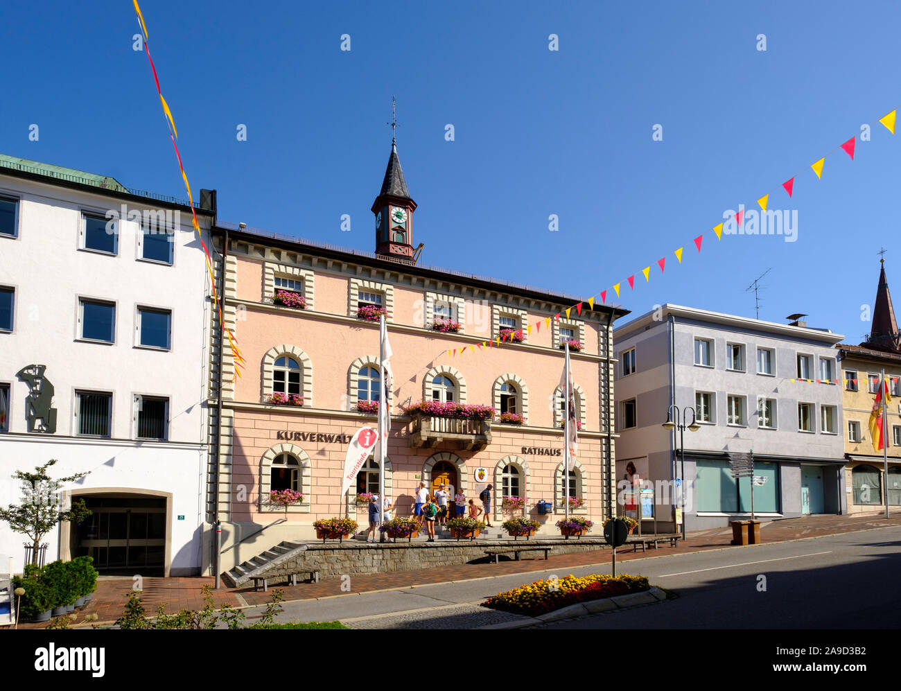 City hall, town square, Zwiesel, the Bavarian Forest, Lower Bavaria ...