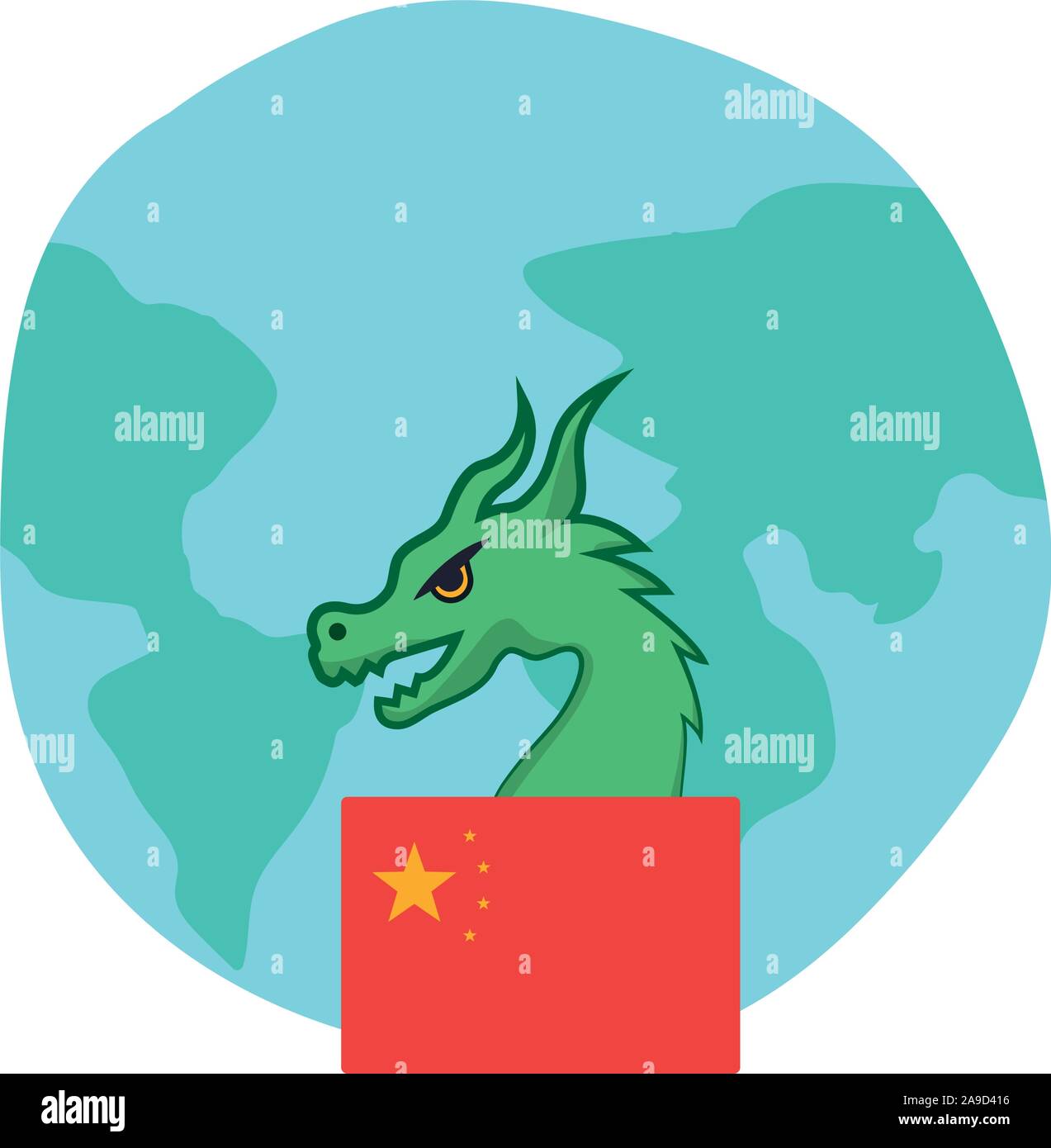 Isolated chinese flag and dragon vector design Stock Vector Image & Art