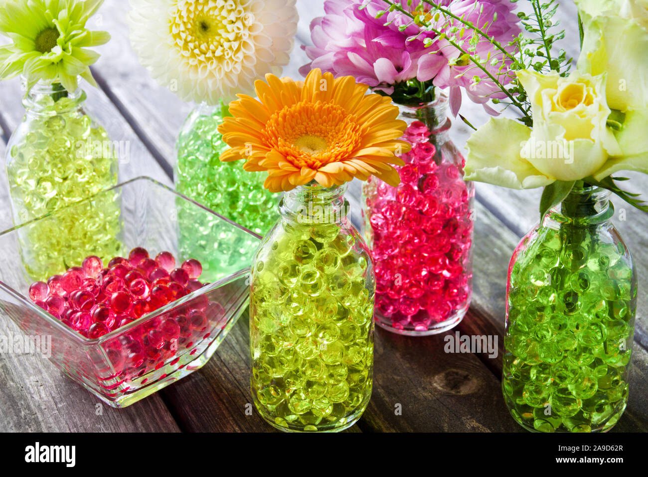 Glass Beads In Flower Vase Stock Photos Glass Beads In Flower