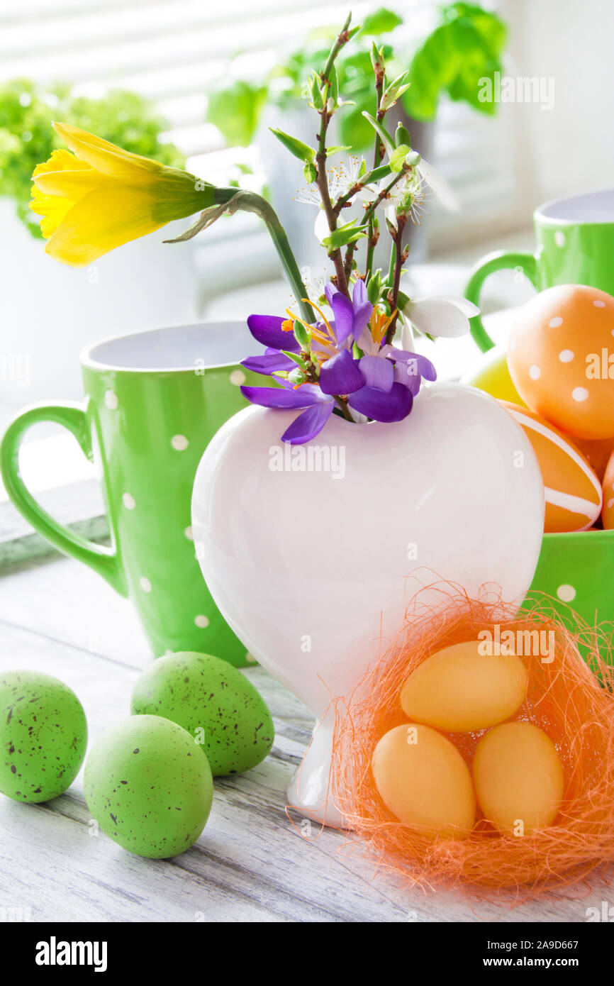 Easter table decoration Stock Photo
