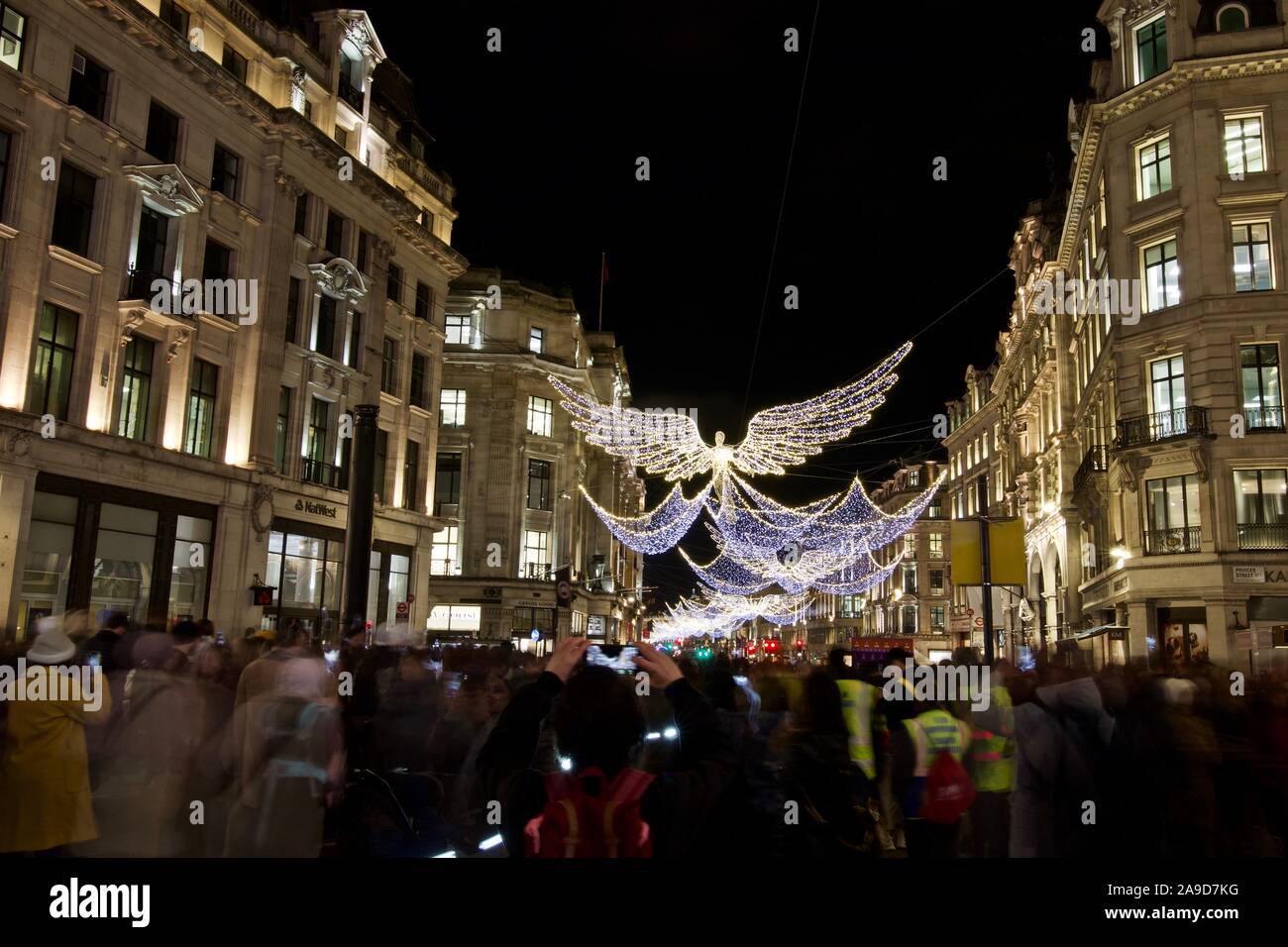 Christmas Lights in London Regent Street Stock Photo Alamy