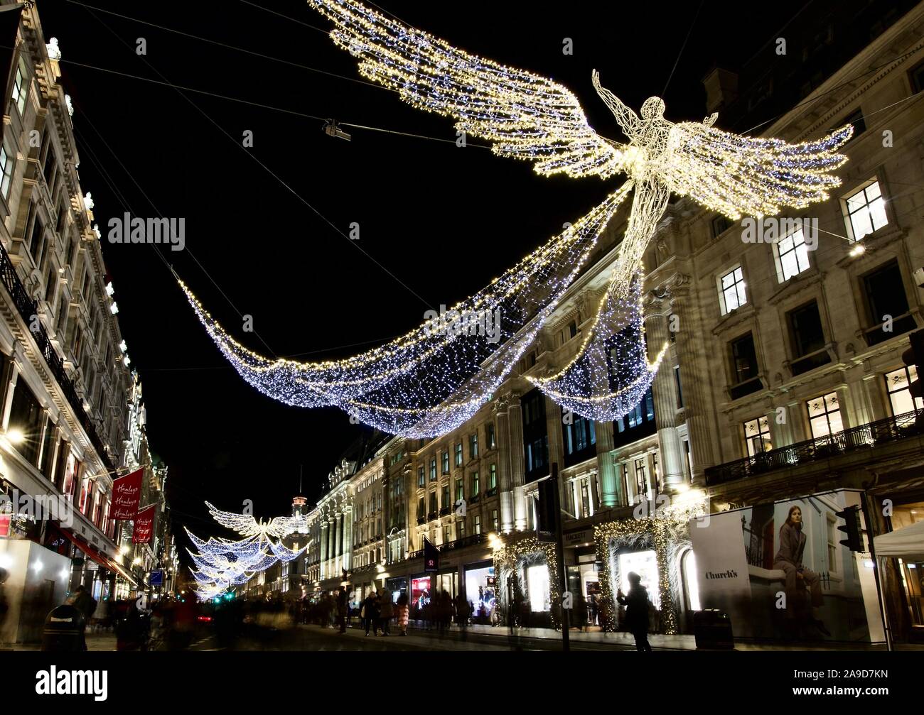 Christmas Lights in London Regent Street Stock Photo Alamy