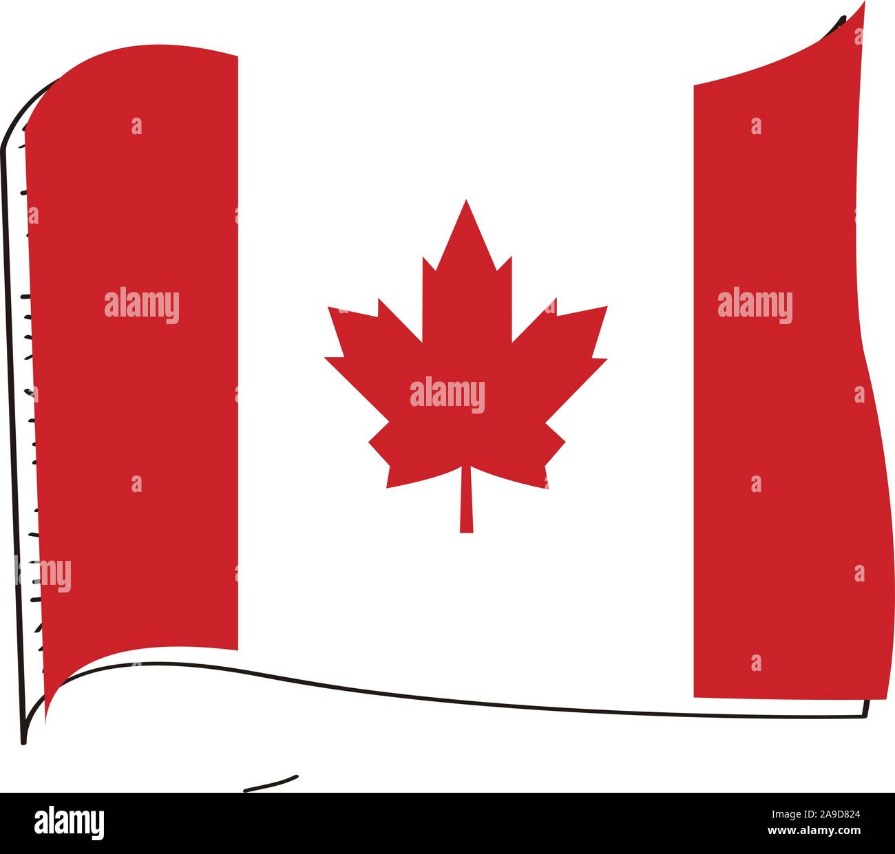 Flag of Canada. Hand drawing - Vector illustration Stock Vector Image ...