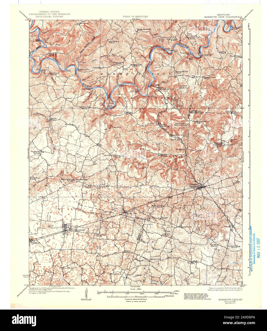 Map of mammoth cave hires stock photography and images Alamy