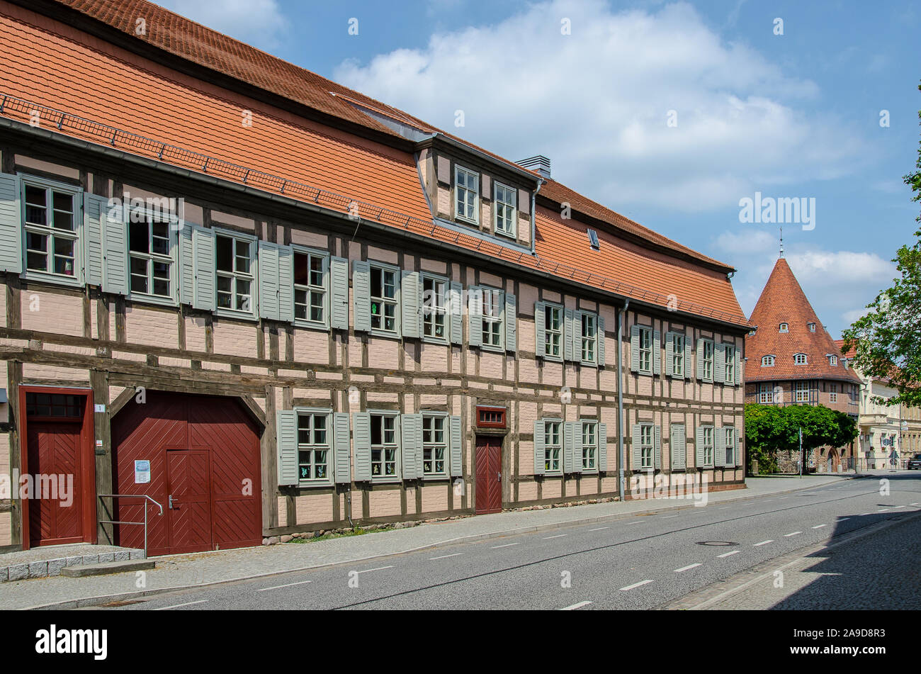 The idyllic town of Treuenbrietzen, with its medieval town Centre, is situated in the northern edge of the glacial land ridge called „Niederer Fläming Stock Photo