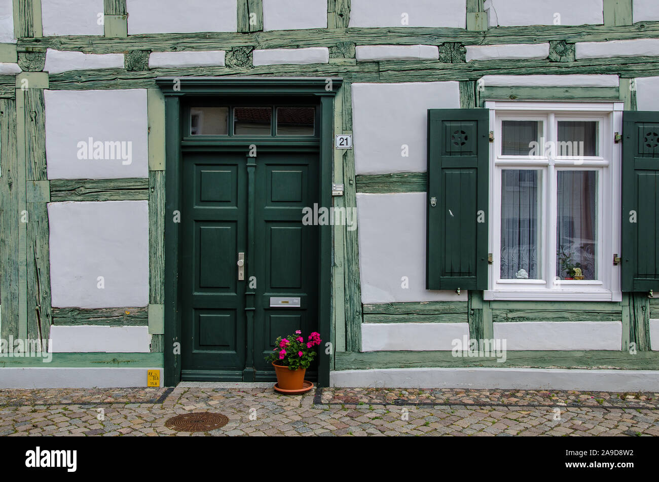 The idyllic town of Treuenbrietzen, with its medieval town Centre, is situated in the northern edge of the glacial land ridge called „Niederer Fläming Stock Photo