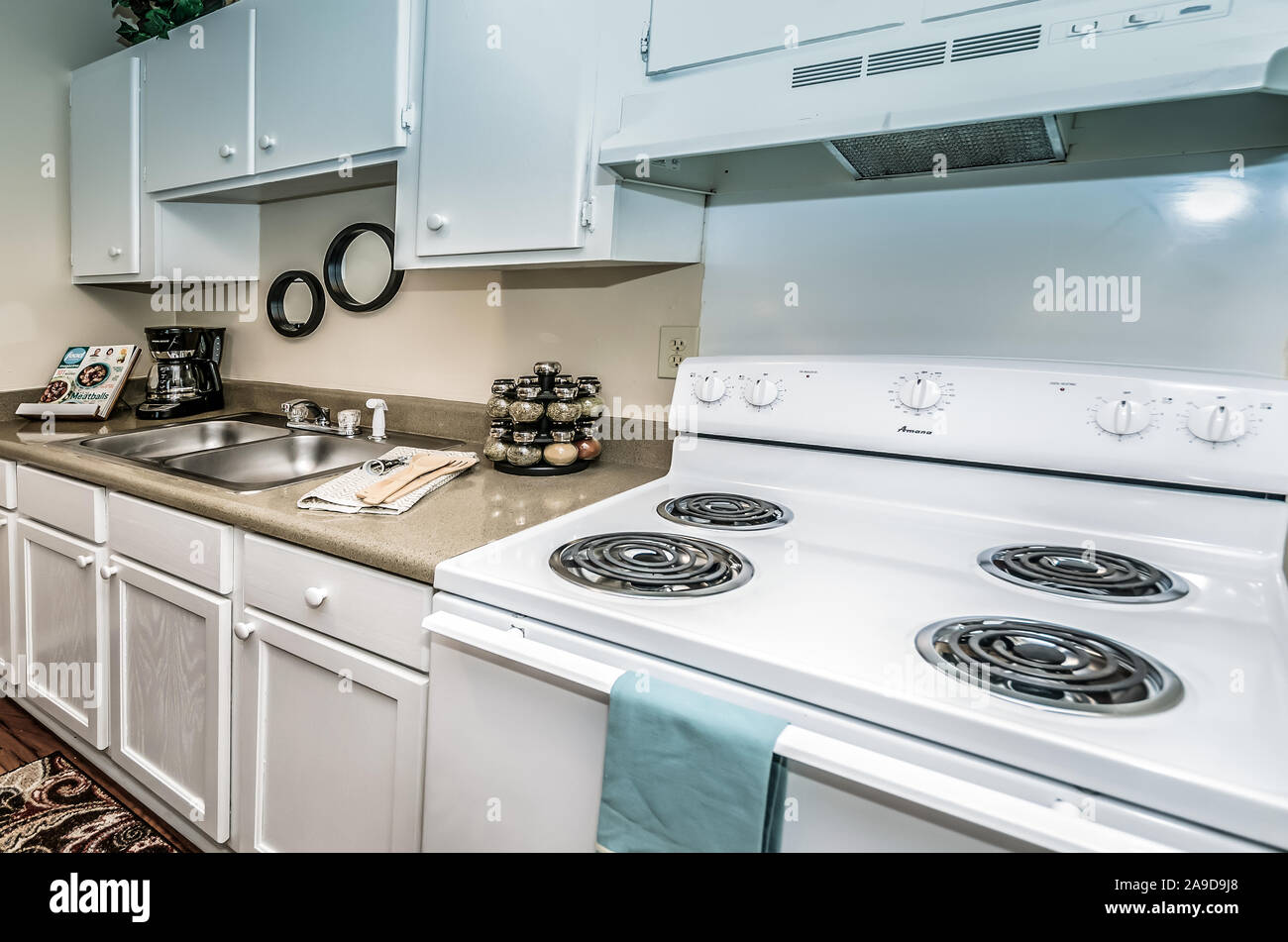 The kitchen at Autumn Woods Apartments on Foreman Road in Mobile