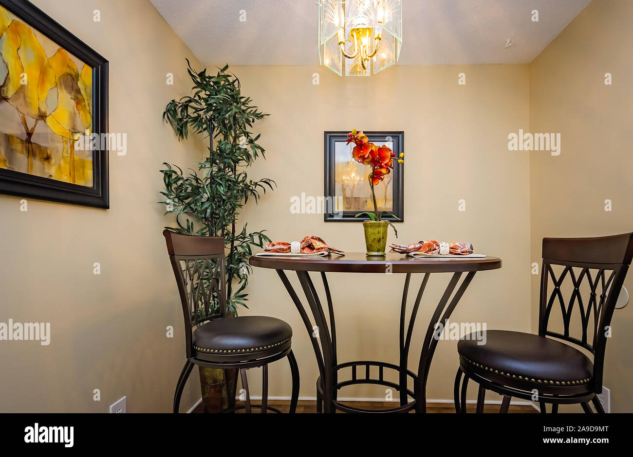 The dining room is pictured at Autumn Woods Apartments on Foreman Road