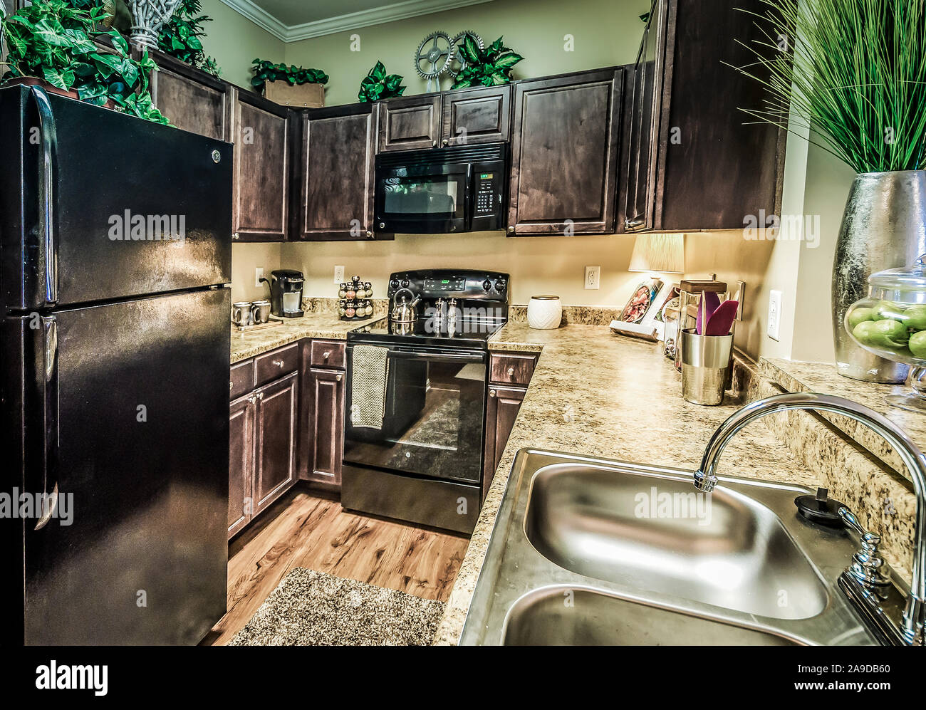 The Kitchen Features Granite Countertops Electric Appliances And