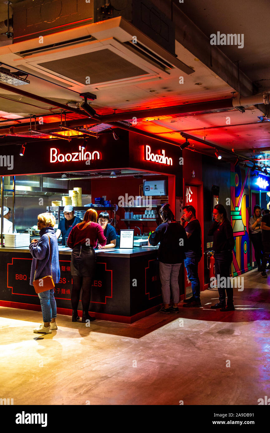 15th November 2019 - Opening of Market Hall West End, London, UK, people ordering at the BaoziInn stall Stock Photo