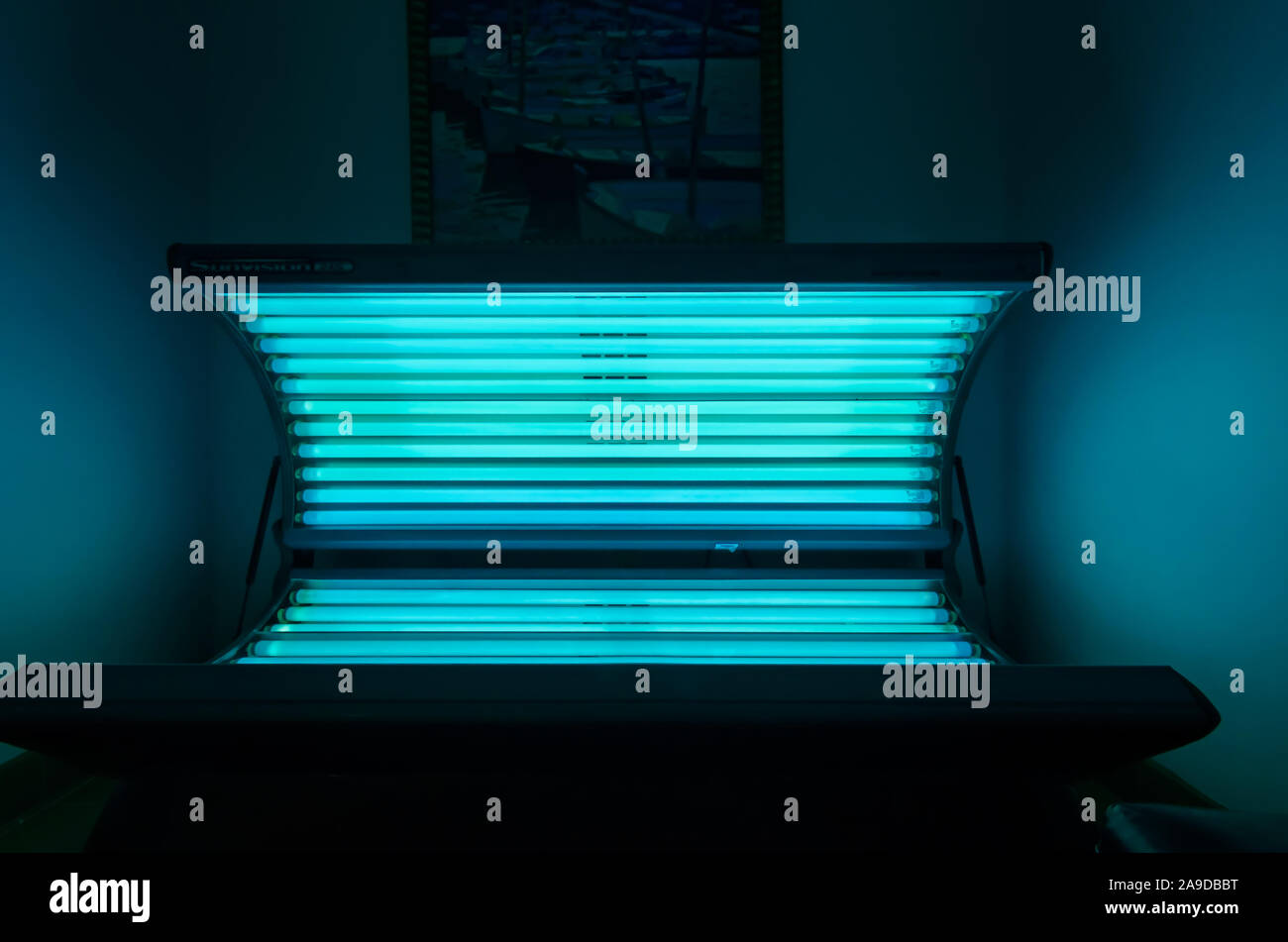 A tanning bed is one of the amenities offered at Cypress Cove Apartment