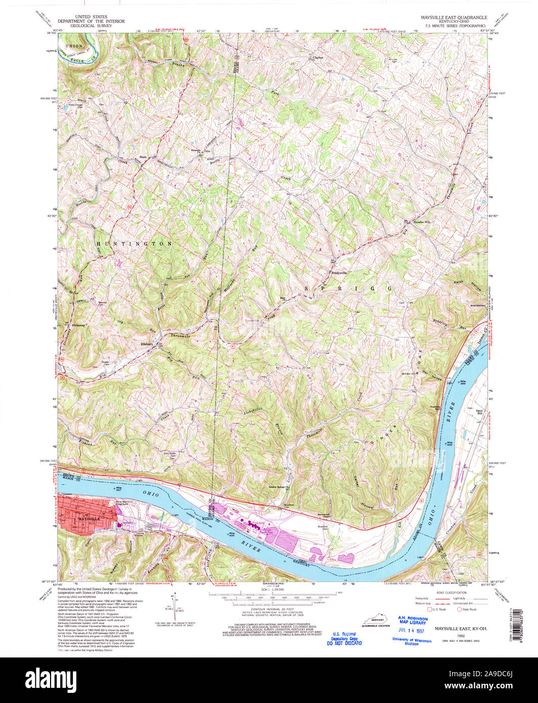 Map of maysville kentucky Cut Out Stock Images & Pictures Alamy