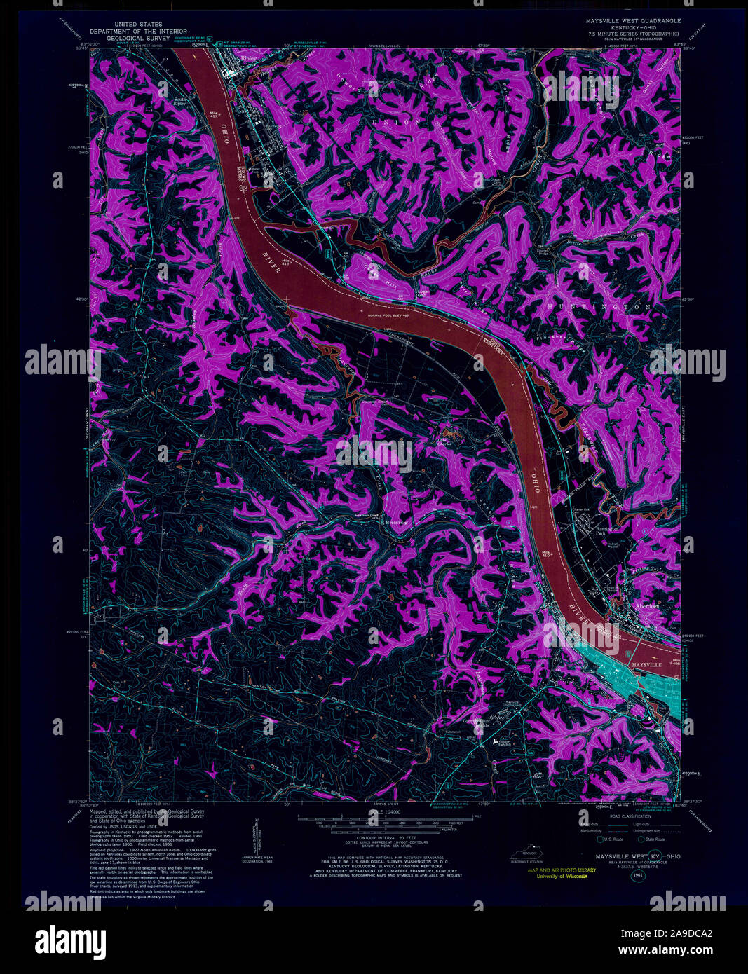 Map of maysville kentucky hires stock photography and images Alamy