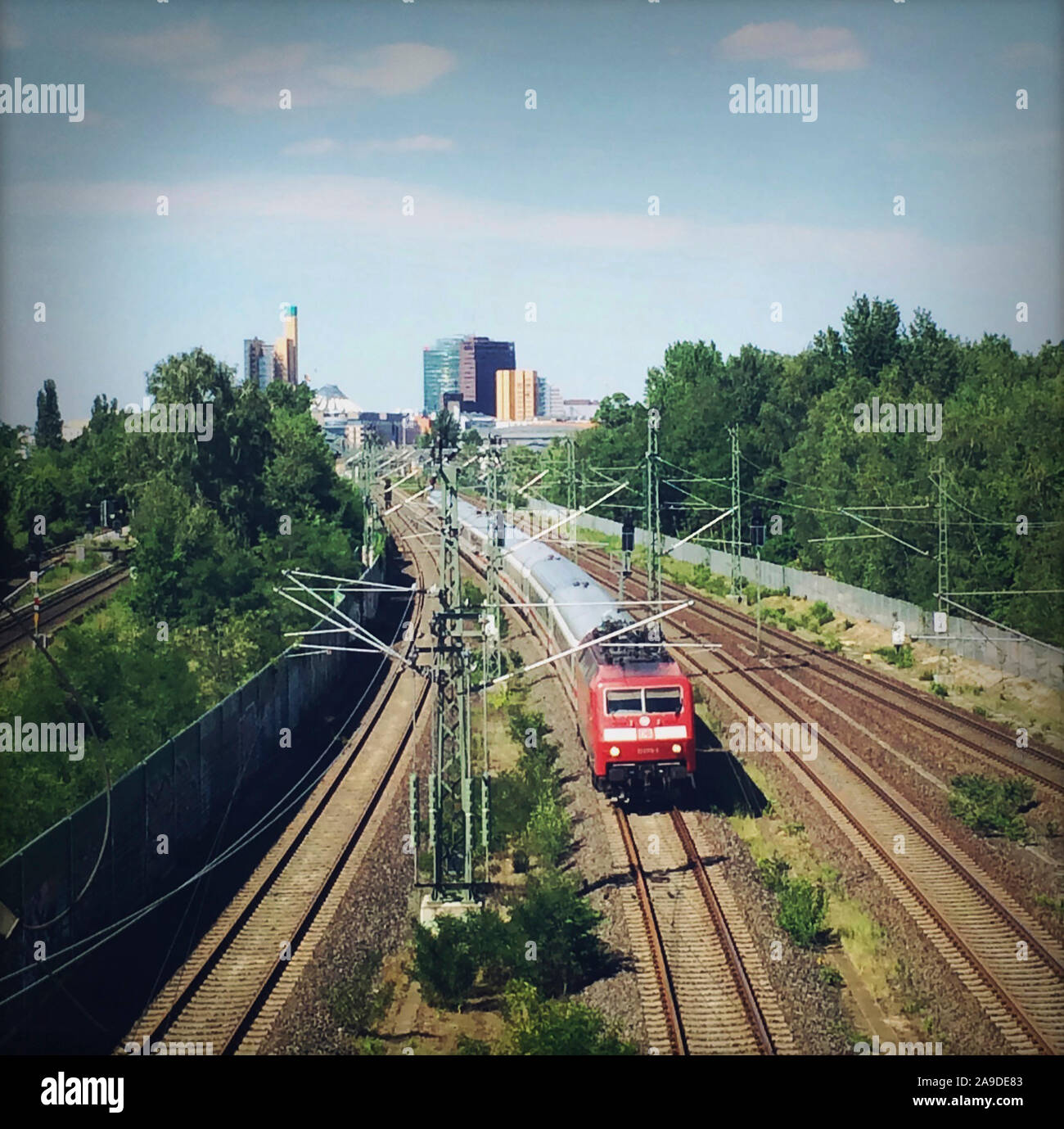 Tracks, train, Potsdamer Platz, Berlin Stock Photo Alamy
