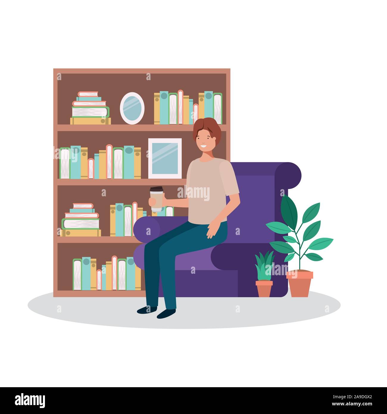 Avatar of a seated man vector design Stock Vector Image & Art - Alamy