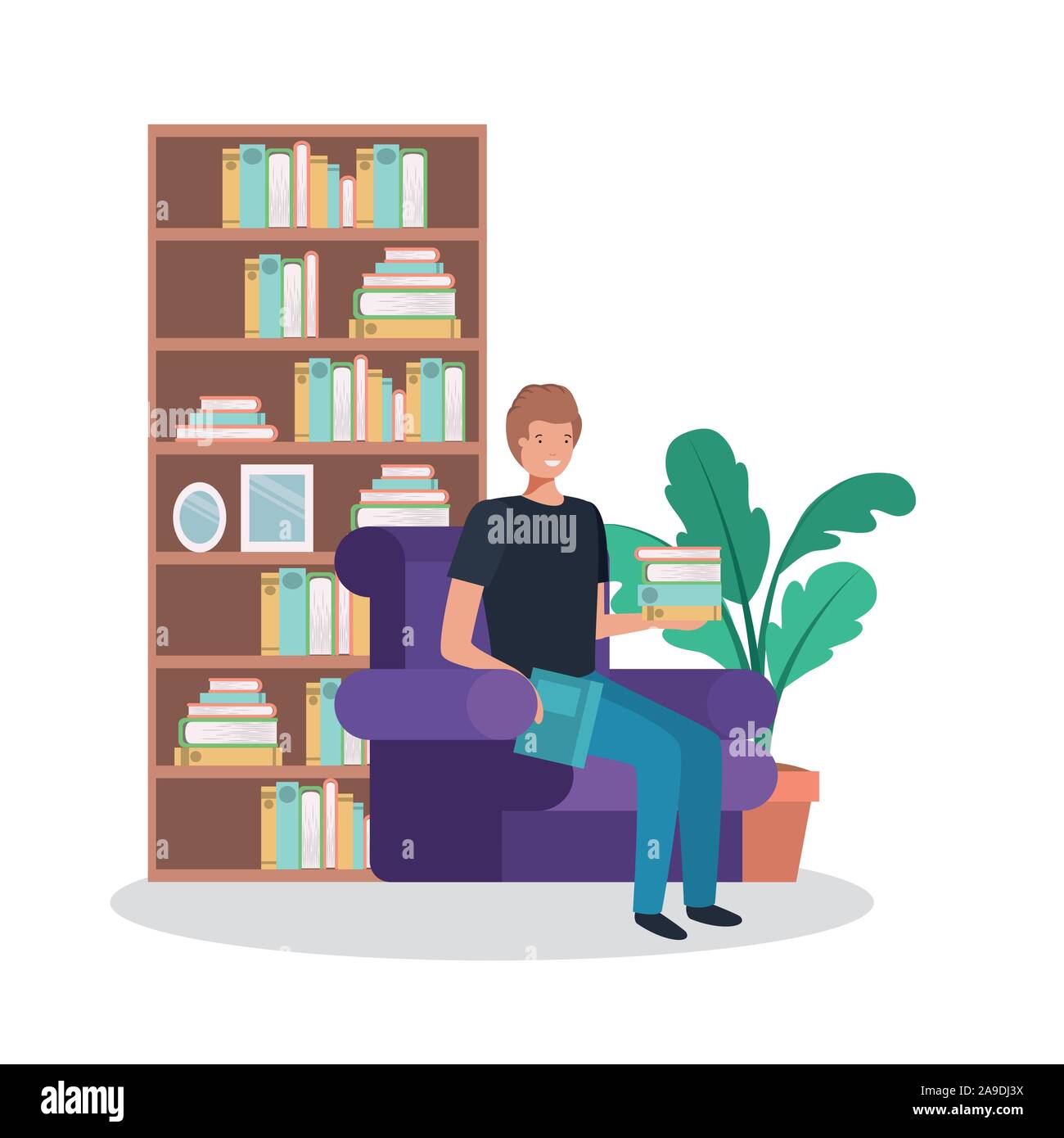 Avatar of a seated man vector design Stock Vector Image & Art - Alamy