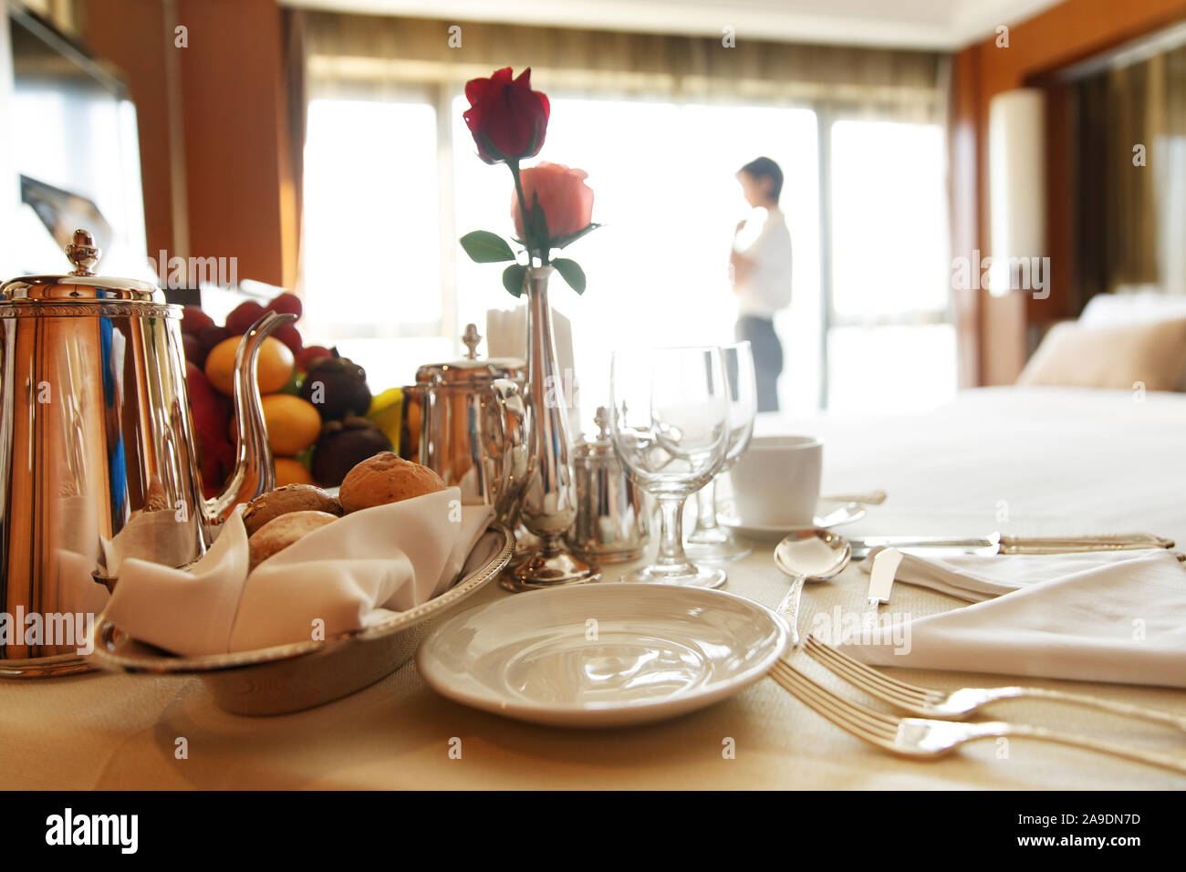 The food in hotel room Stock Photo Alamy