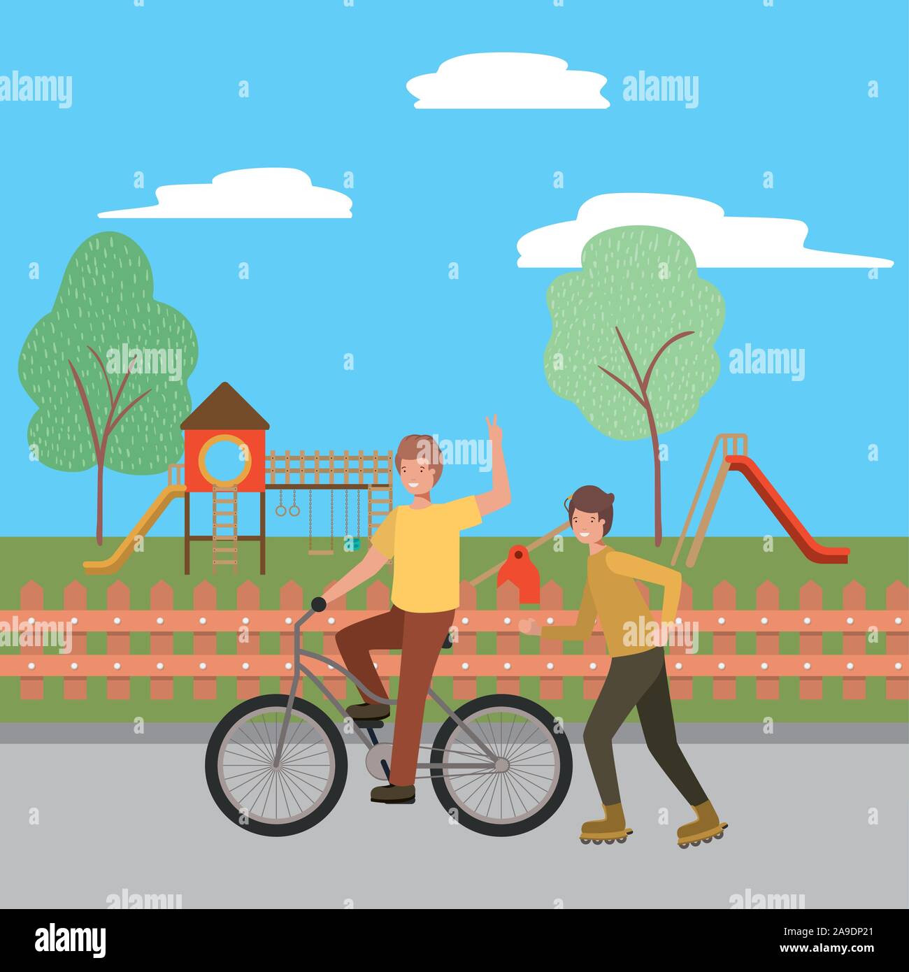 Boy riding bike vector design Stock Vector Image & Art Alamy