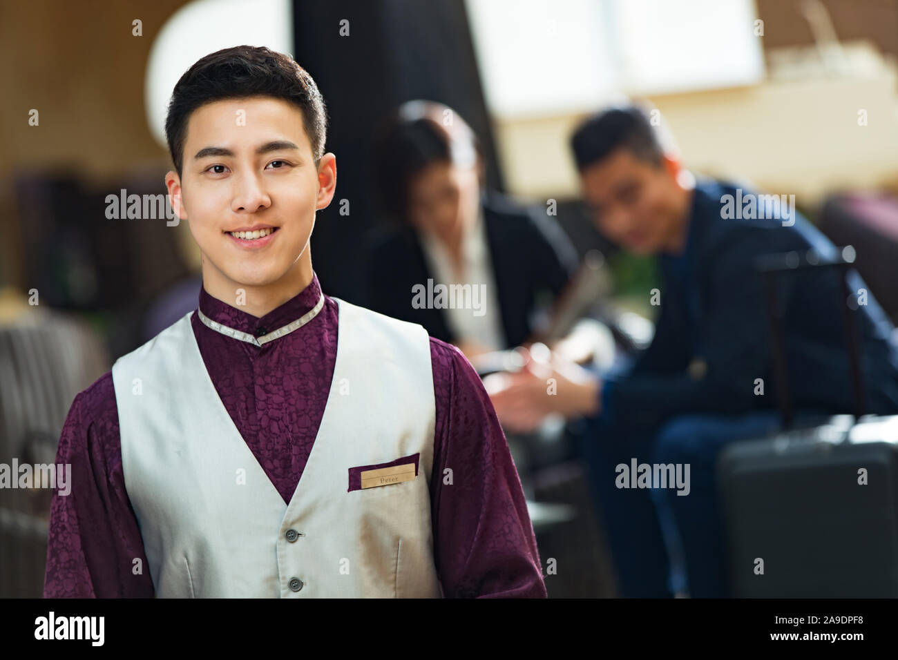 The hotel waiter Stock Photo